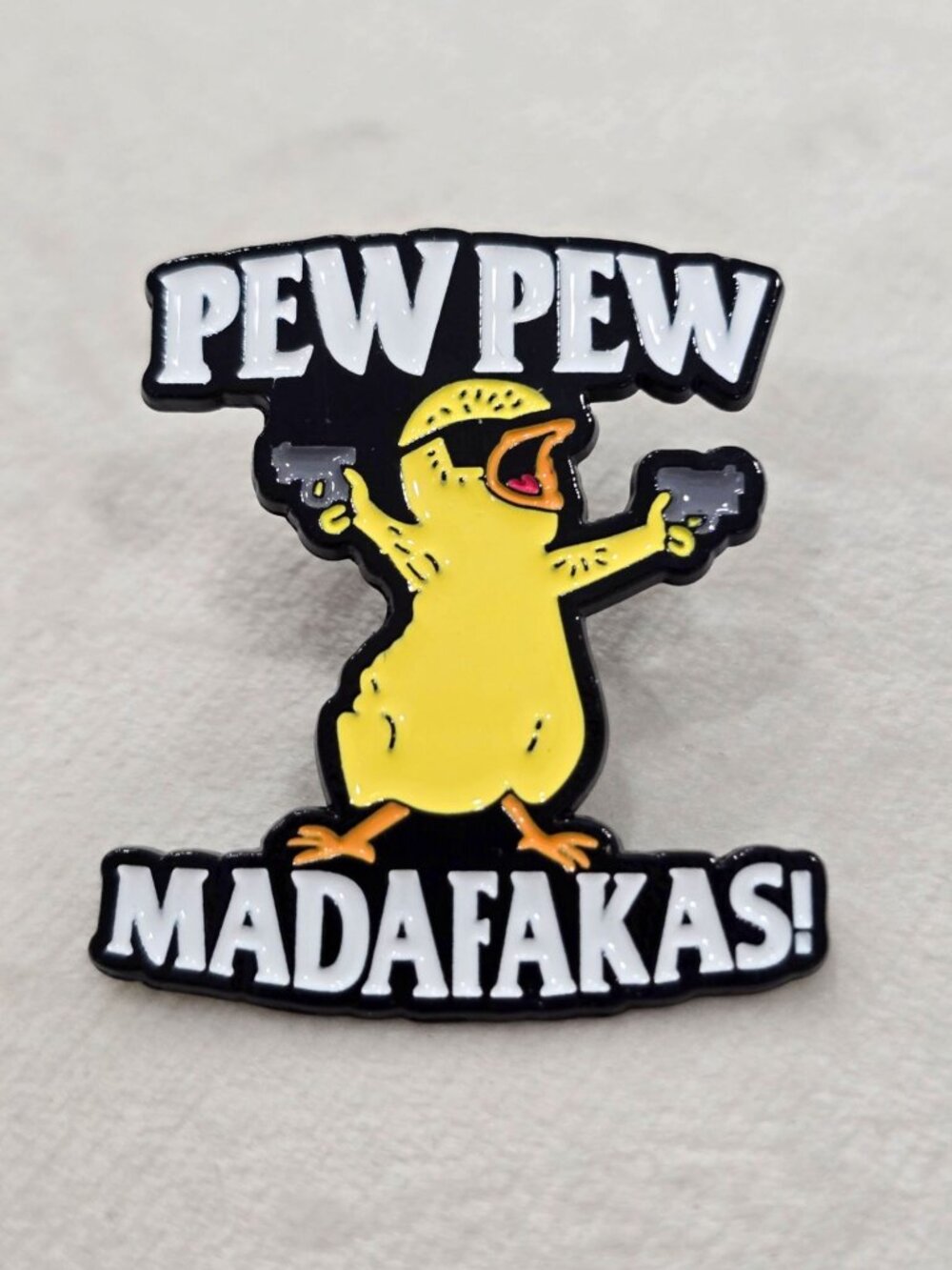 Artisan Pew Pew Madafakas Yellow Duck Meme Sarcastic Funny Enamel Pin Badge OS